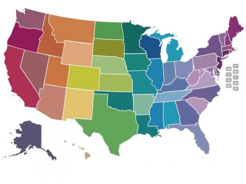 map of untied states